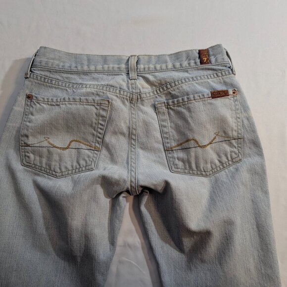 7 For All Mankind Light Wash Boot Cut Jeans Size 27 - Picture 4 of 15